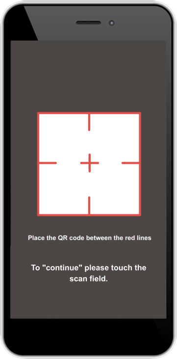 To "continue" please touch the  scan field.